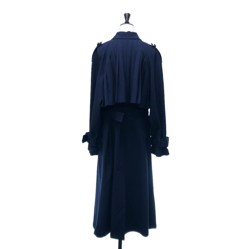 Gucci Over Silhouette Belted Trench Coat 36 Navy