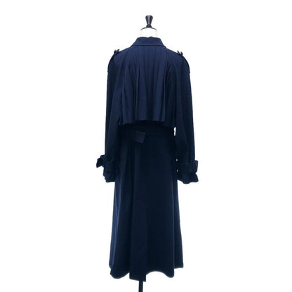 Gucci Over Silhouette Belted Trench Coat 36 Navy