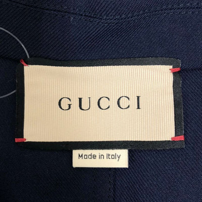 Gucci Over Silhouette Belted Trench Coat 36 Navy