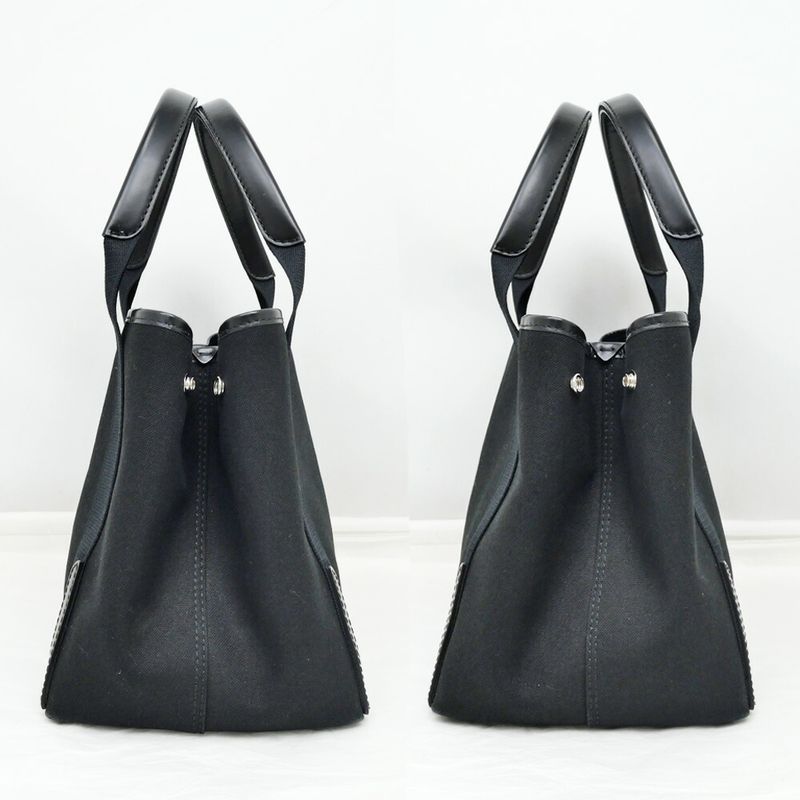 Balenciaga Navy Cabas S Canvas Black Tote Hand
