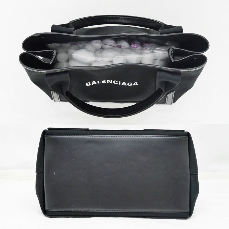 Balenciaga Navy Cabas S Canvas Black Tote Hand