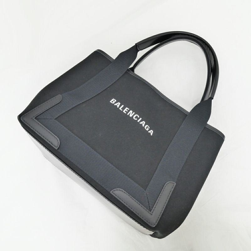 Balenciaga Navy Cabas S Canvas Black Tote Hand