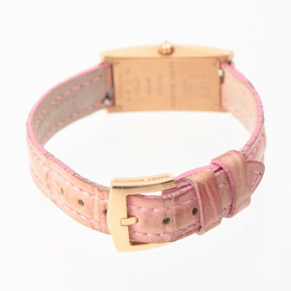 Harry Winston Avenue-c Mini 18k Pink Gold Diamond Ruby Crocodile Bracelet White