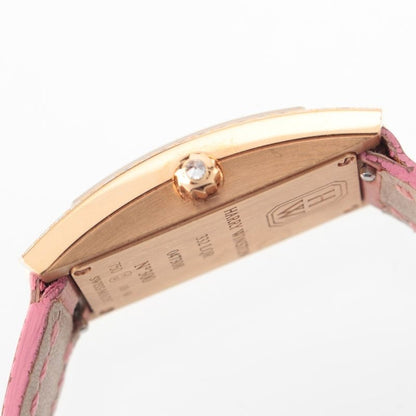 Harry Winston Avenue-c Mini 18k Pink Gold Diamond Ruby Crocodile Bracelet White