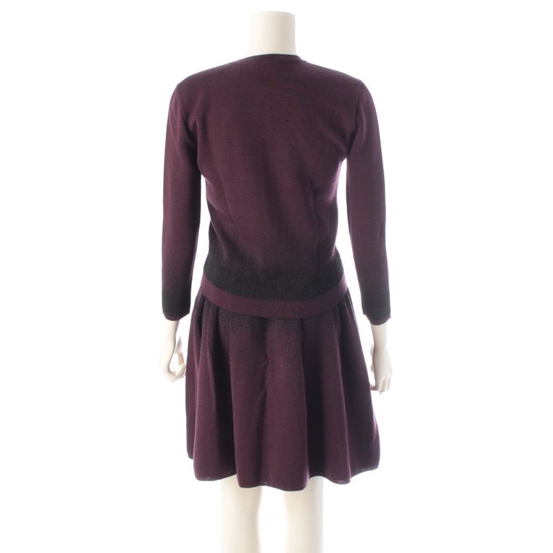 Dior Wool Lame Raf Simons Era Dress Set Purple 38