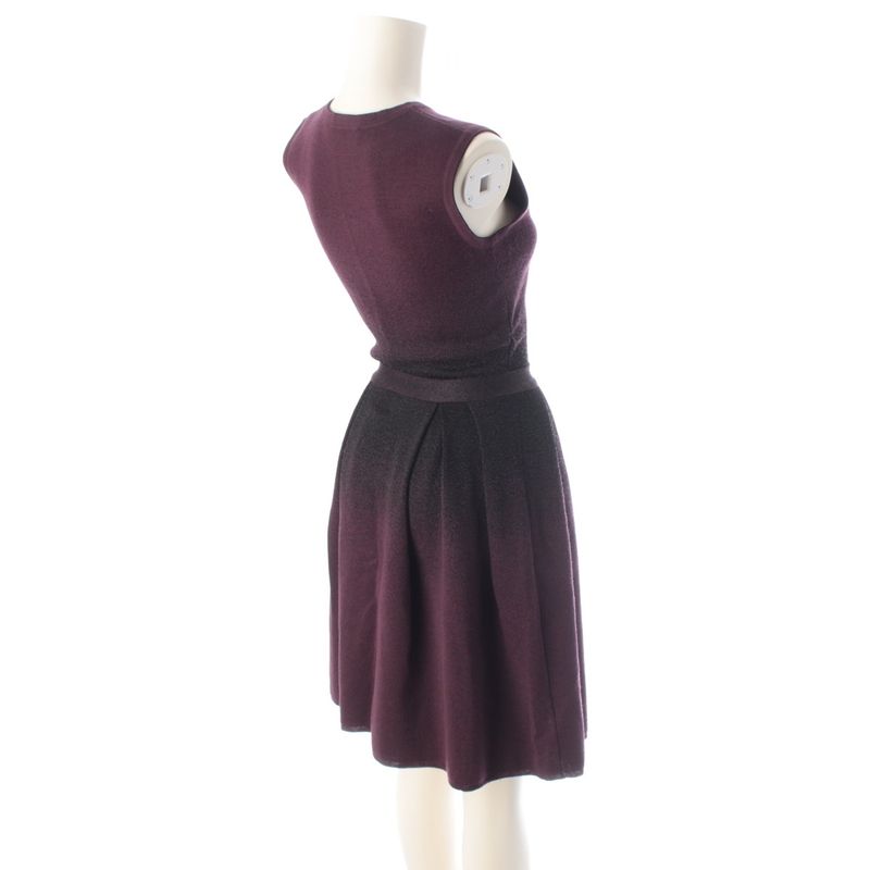Dior Wool Lame Raf Simons Era Dress Set Purple 38