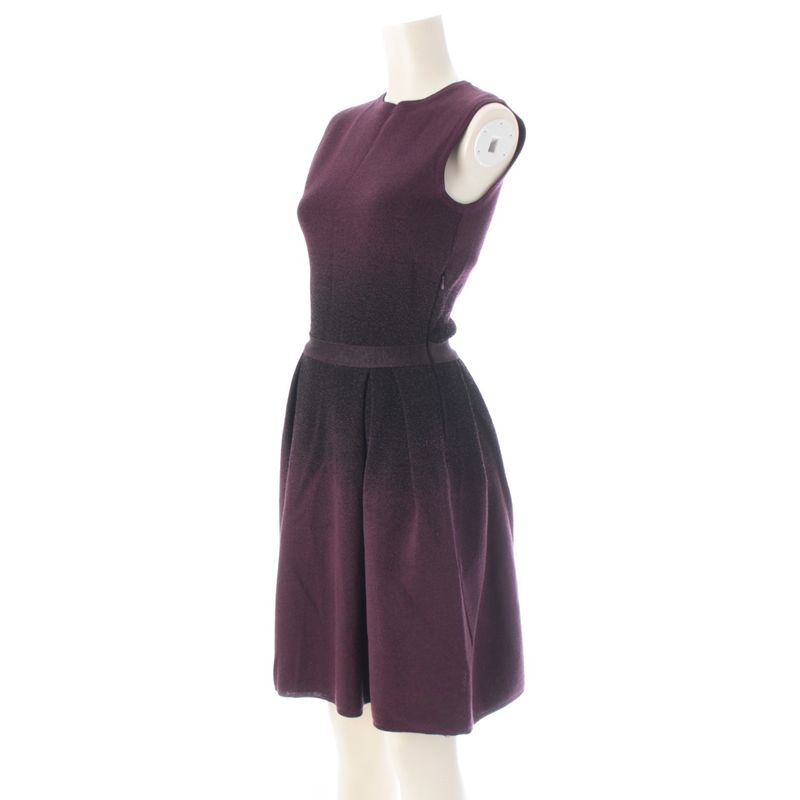 Dior Wool Lame Raf Simons Era Dress Set Purple 38