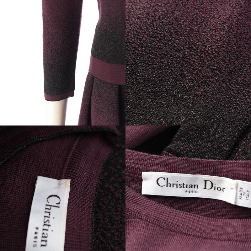 Dior Wool Lame Raf Simons Era Dress Set Purple 38