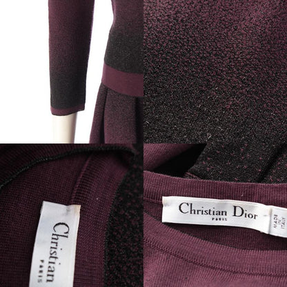 Dior Wool Lame Raf Simons Era Dress Set Purple 38