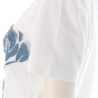 Dior Cotton Galliano Era Denim Rose Logo Patchwork Short Sleeve T-Shirt White 44