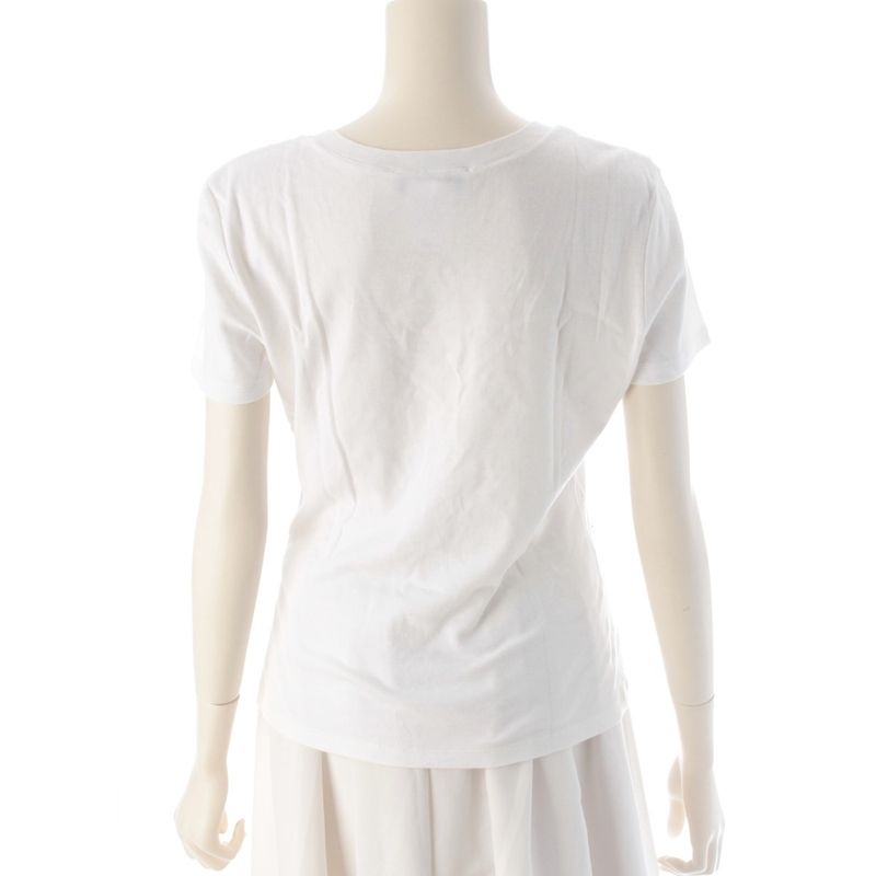 Dior Cotton Galliano Era Denim Rose Logo Patchwork Short Sleeve T-Shirt White 44