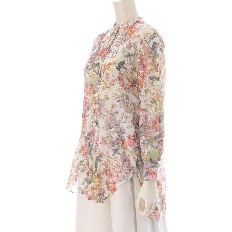 Dior Cotton Saisons Ete Soleil Floral All Over Pattern Voile Long Shirt Blouse