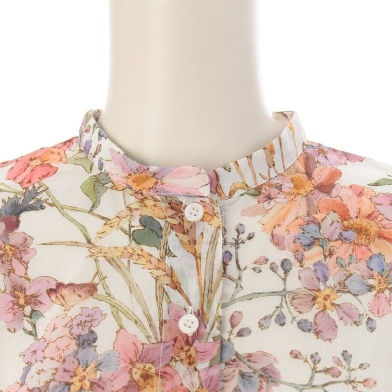 Dior Cotton Saisons Ete Soleil Floral All Over Pattern Voile Long Shirt Blouse