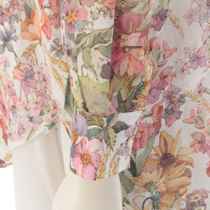 Dior Cotton Saisons Ete Soleil Floral All Over Pattern Voile Long Shirt Blouse