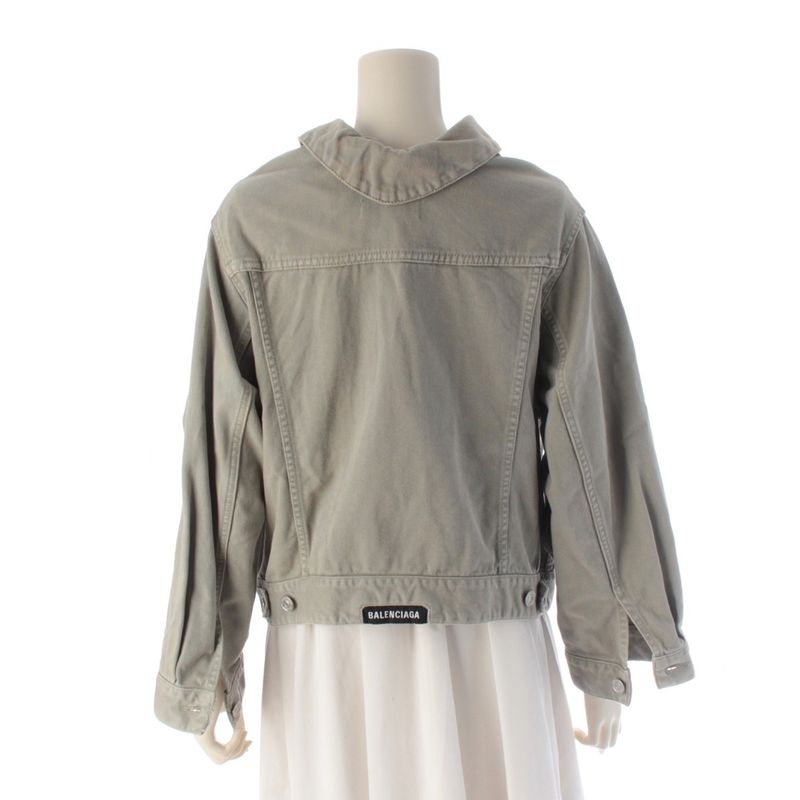 Balenciaga Cotton Denim Jacket Gray 38