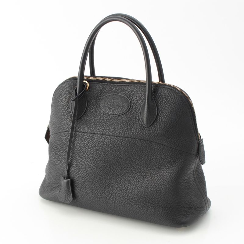 Hermes Bolide 31 Taurillon Clemence Gold Handbag 2-Way Shoulder Noir Black