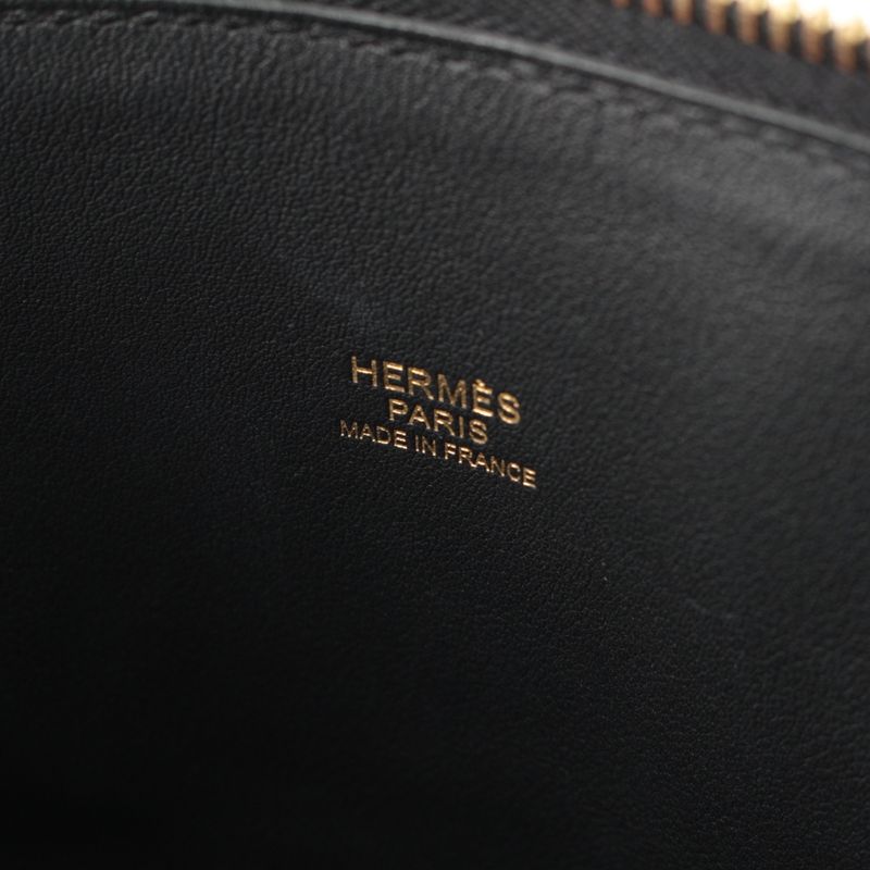 Hermes Bolide 31 Taurillon Clemence Gold Handbag 2-Way Shoulder Noir Black