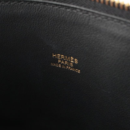 Hermes Bolide 31 Taurillon Clemence Gold Handbag 2-Way Shoulder Noir Black