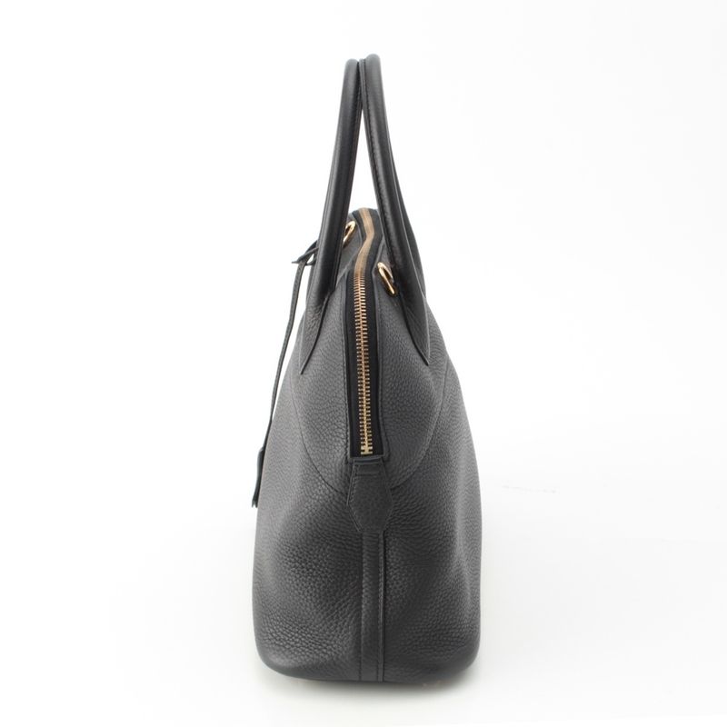 Hermes Bolide 31 Taurillon Clemence Gold Handbag 2-Way Shoulder Noir Black