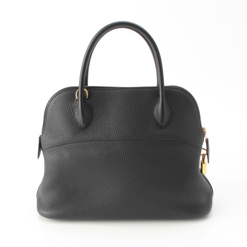 Hermes Bolide 31 Taurillon Clemence Gold Handbag 2-Way Shoulder Noir Black