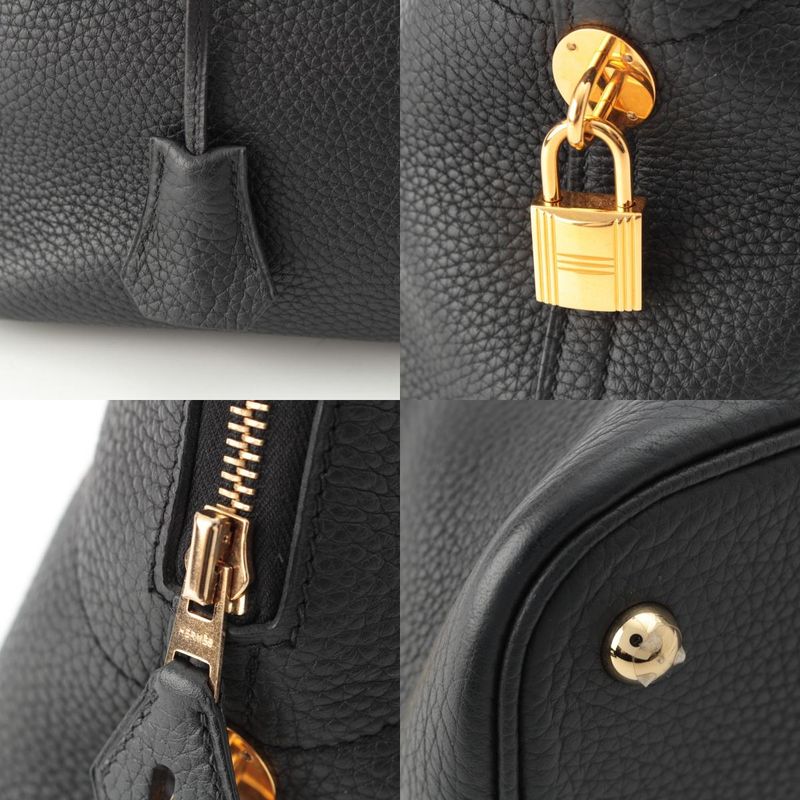 Hermes Bolide 31 Taurillon Clemence Gold Handbag 2-Way Shoulder Noir Black