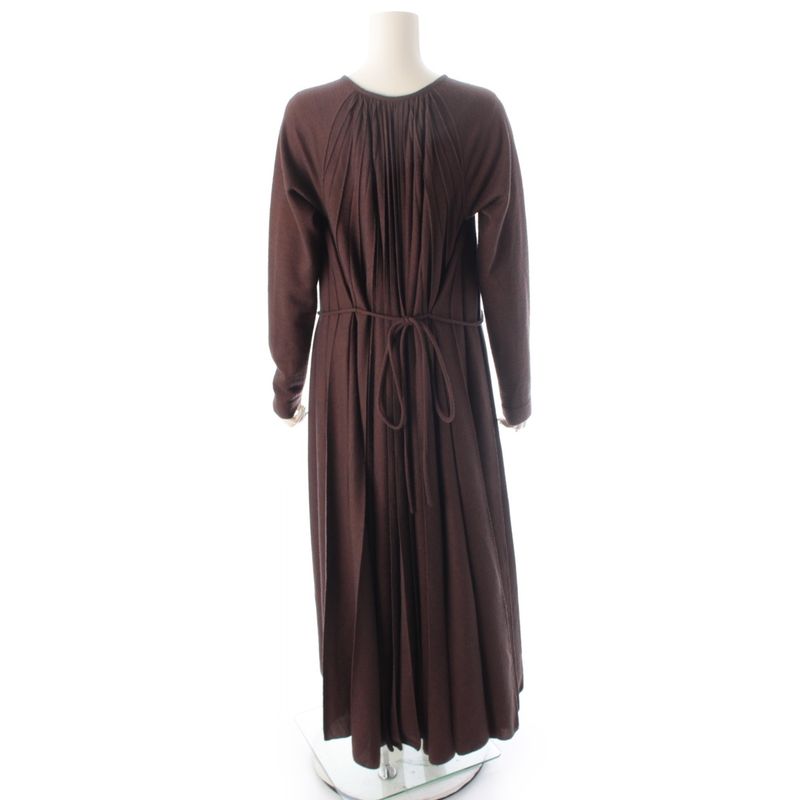 Celine Phoebe Philo Era by Pleated Pullover Knit Dress Brown 36 Sweater
