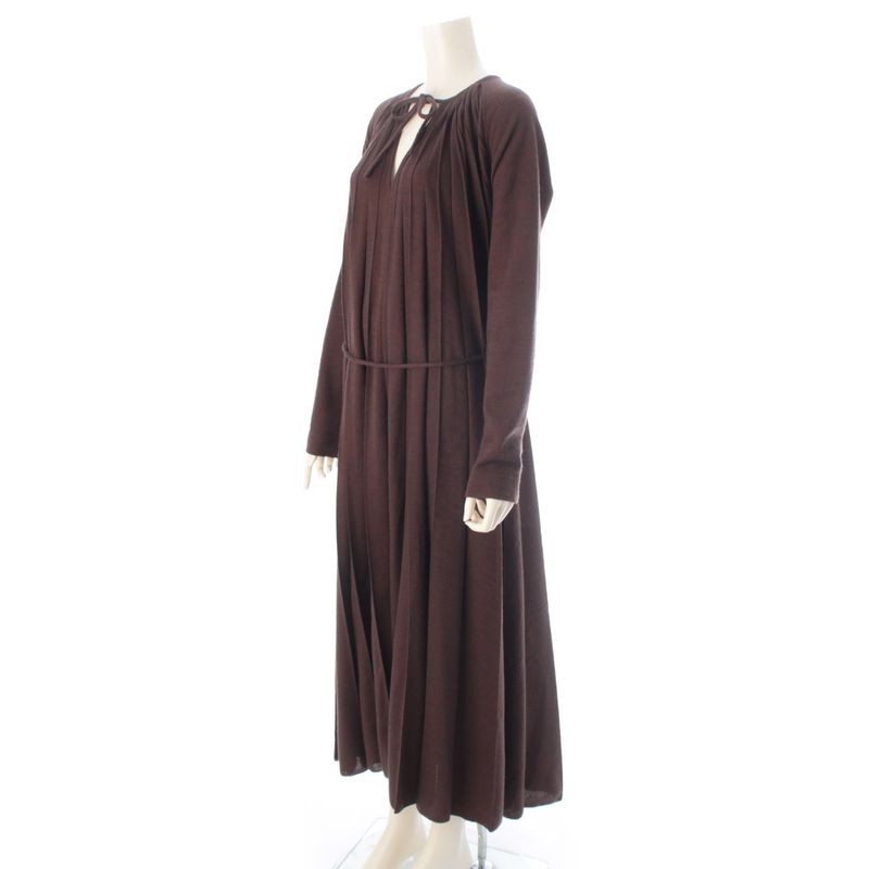 Celine Phoebe Philo Era by Pleated Pullover Knit Dress Brown 36 Sweater