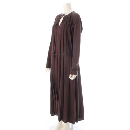 Celine Phoebe Philo Era by Pleated Pullover Knit Dress Brown 36 Sweater