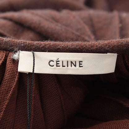 Celine Phoebe Philo Era by Pleated Pullover Knit Dress Brown 36 Sweater