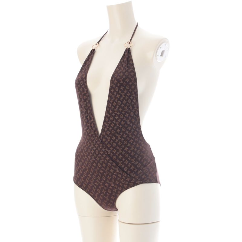 Louis Vuitton Monogram Swimwear Swimsuit Brown 34