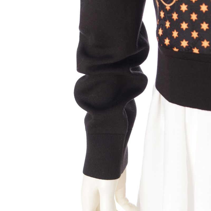 Hermes Apron Dole Tuilene Cotton Silk Bandana Pattern Jacket Orange Black 38