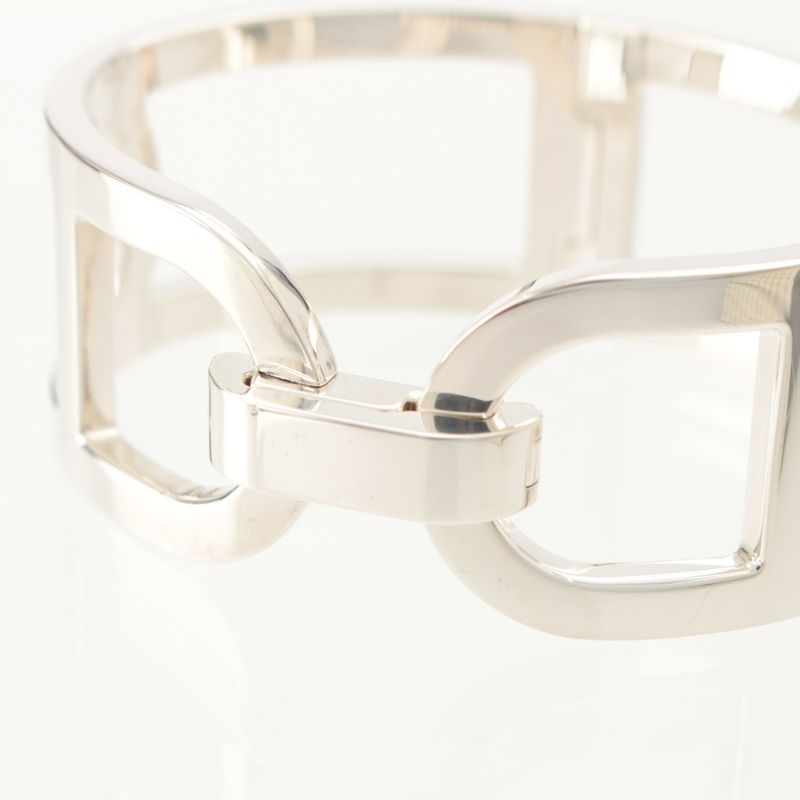 Hermes 925 Chaine D'ancre Bangle Bracelet Silver