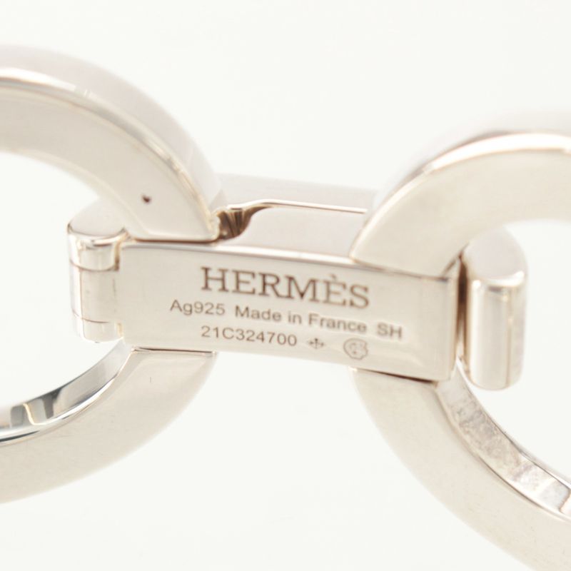 Hermes 925 Chaine D'ancre Bangle Bracelet Silver