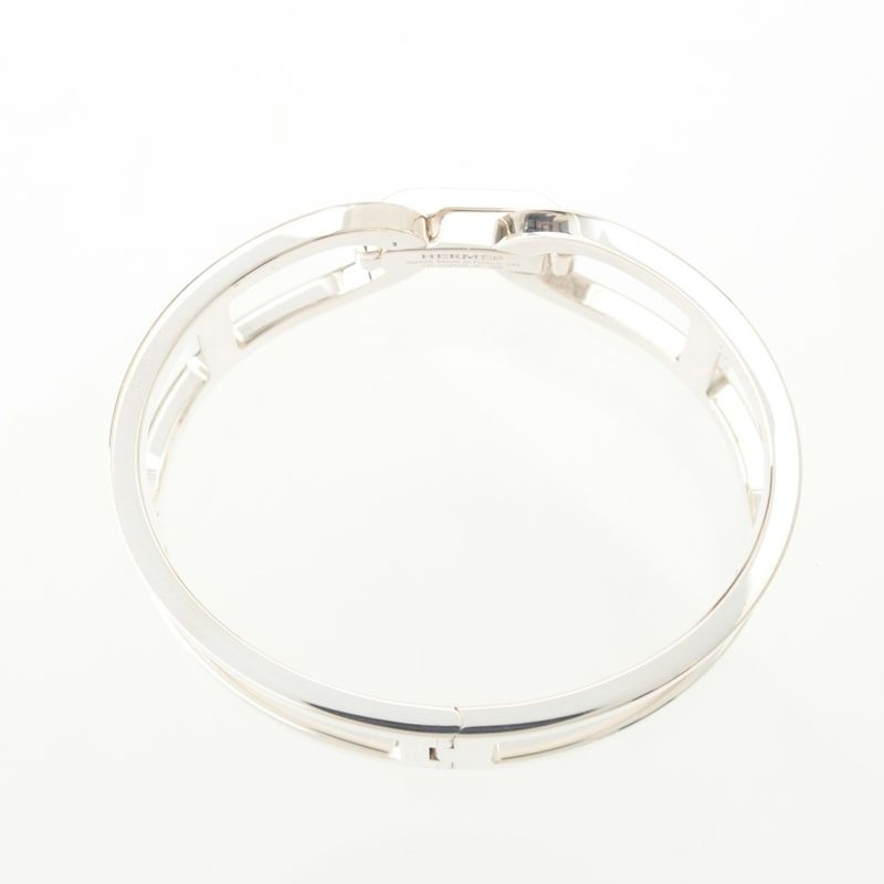 Hermes 925 Chaine D'ancre Bangle Bracelet Silver