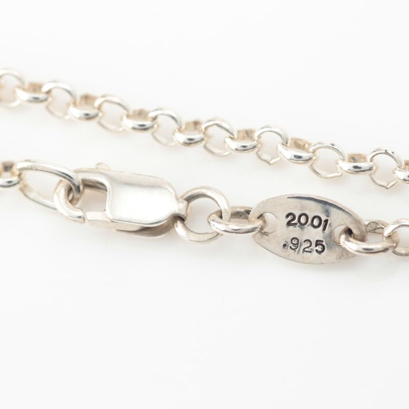 Chrome Hearts Chain Safety Pin CH Pls Pin Diamond Necklace 925 Sterling Silver