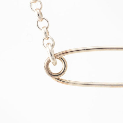 Chrome Hearts Chain Safety Pin CH Pls Pin Diamond Necklace 925 Sterling Silver