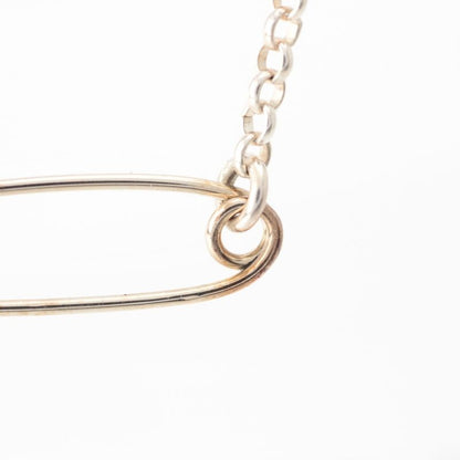 Chrome Hearts Chain Safety Pin CH Pls Pin Diamond Necklace 925 Sterling Silver