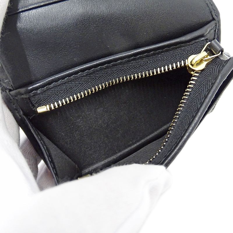 Gucci Wallet Bifold GG Marmont Leather Black Quilted Mini Small