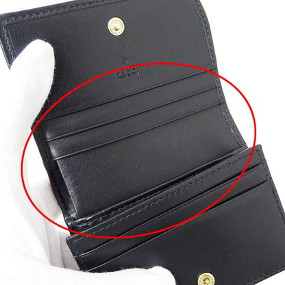 Gucci Wallet Bifold GG Marmont Leather Black Quilted Mini Small