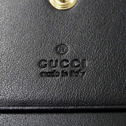 Gucci Wallet Bifold GG Marmont Leather Black Quilted Mini Small