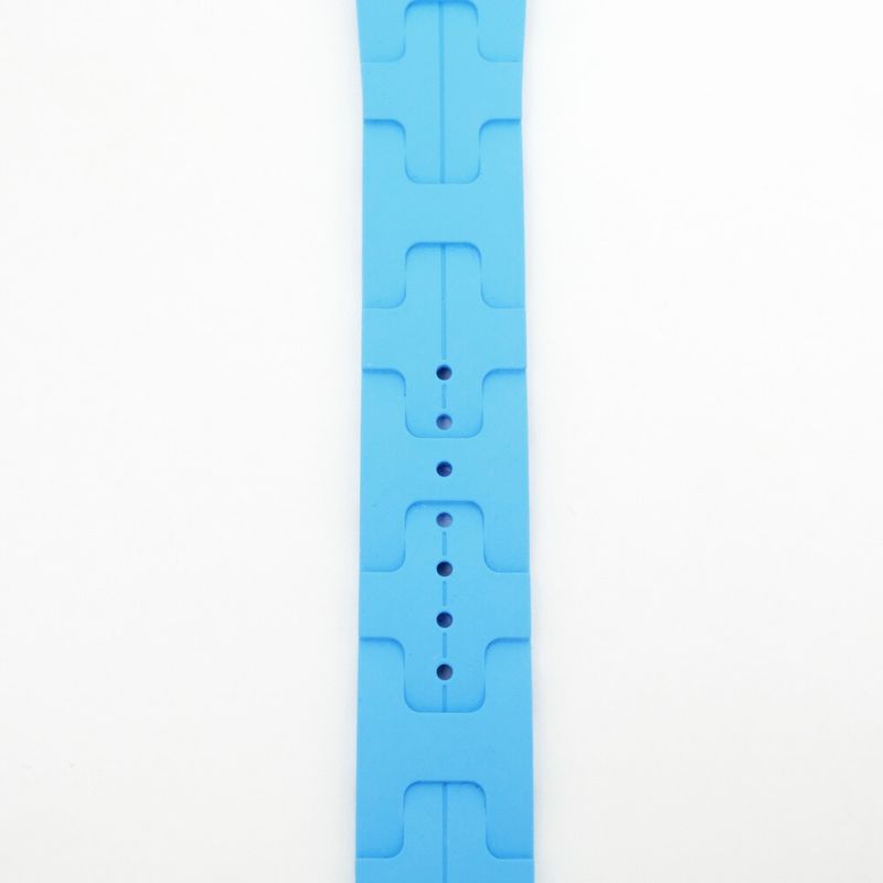 Hermes Simple Tour Kilim Light Blue Silver Apple Watch Strap