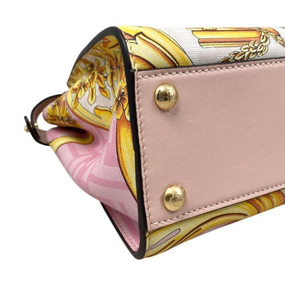 Fendi Fendace Shoulder Bag Peekaboo Mini Leather Pink White