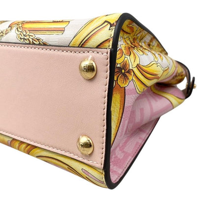 Fendi Fendace Shoulder Bag Peekaboo Mini Leather Pink White