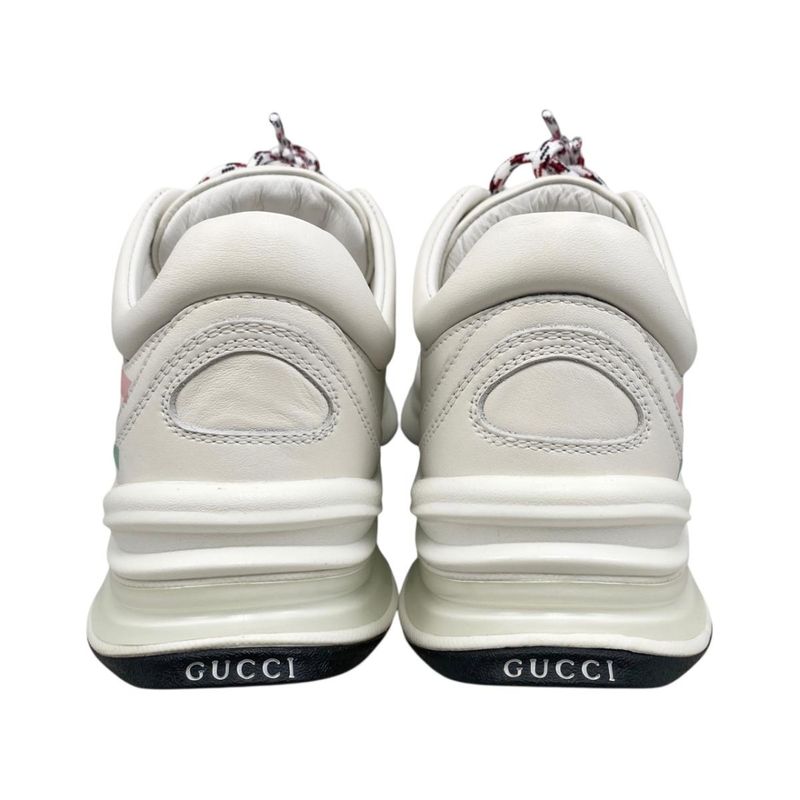Gucci Sneakers Gglogo 34.5 Leather White Pink Green