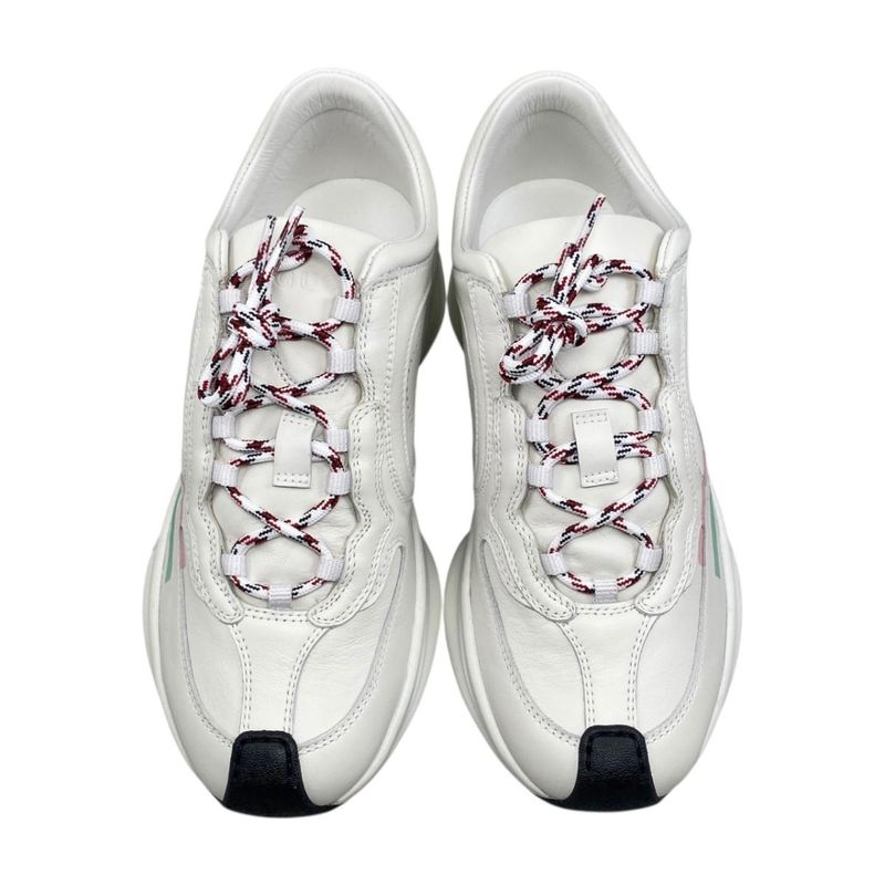 Gucci Sneakers Gglogo 34.5 Leather White Pink Green