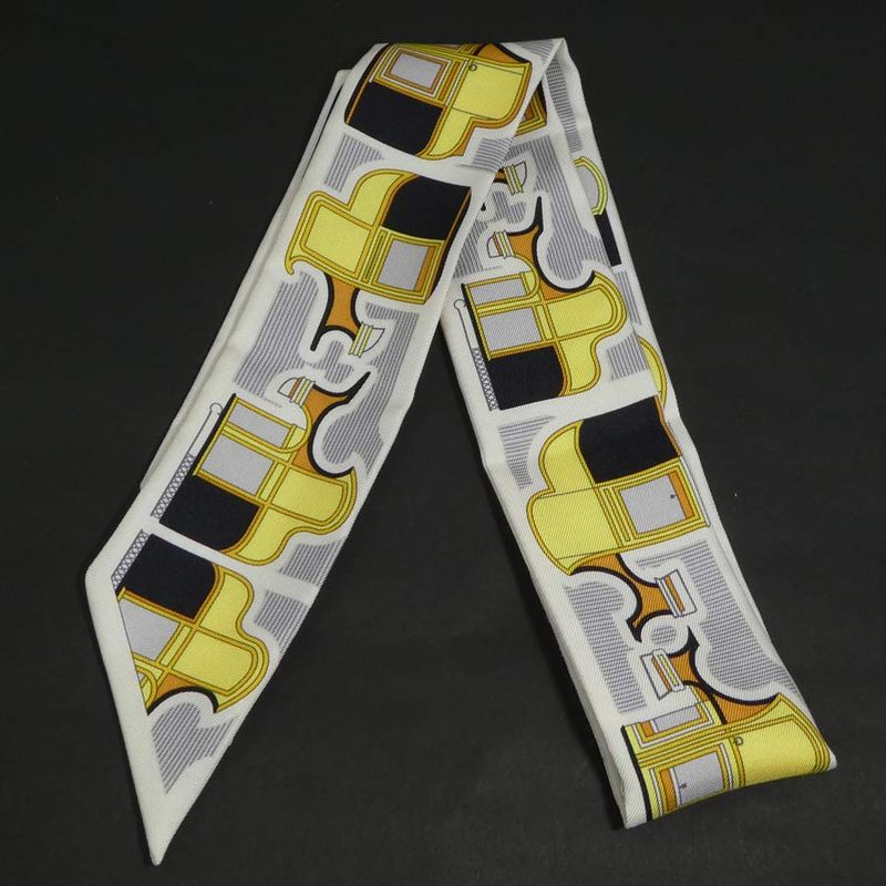 Hermes Scarf Twirly Scarves White