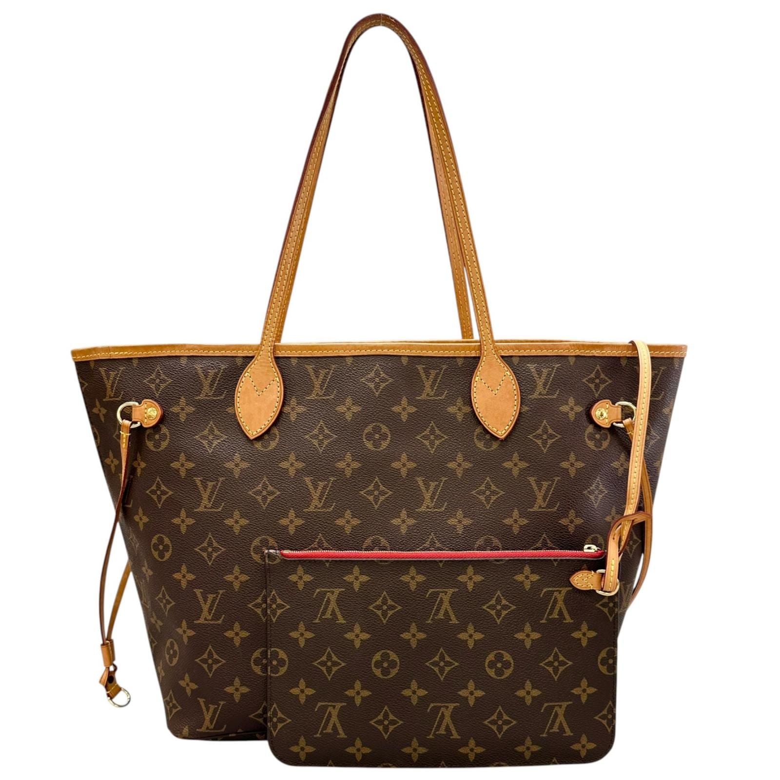 Louis Vuitton Neverfull MM Tote Bag Monogram Canvas Brown