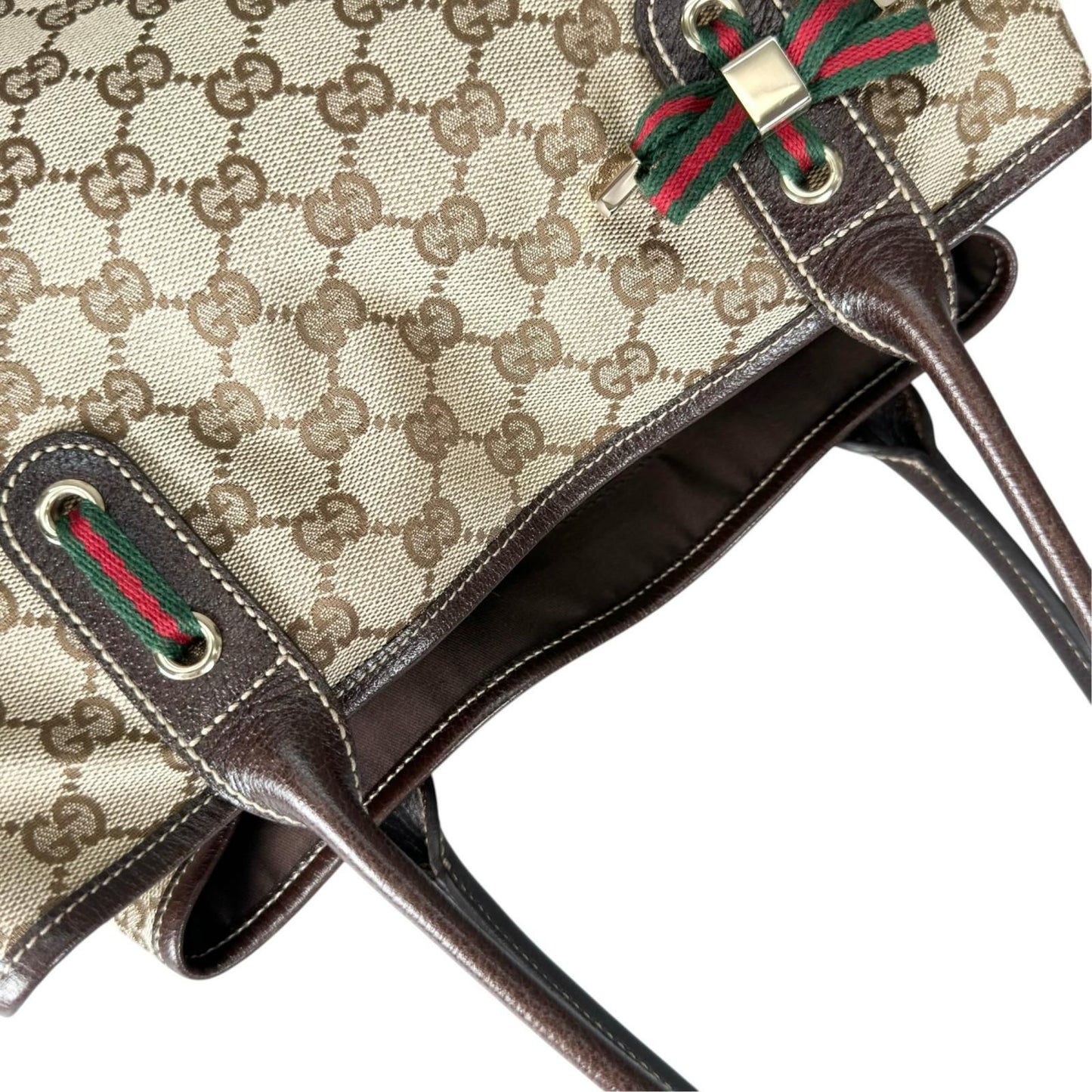 Gucci Sherry Line Princy Tote Bag GG Canvas Beige — view 6