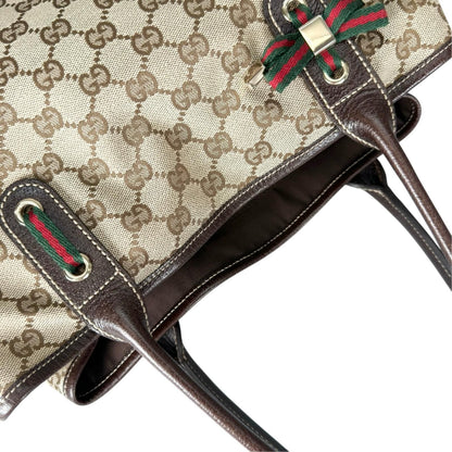Gucci Sherry Line Princy Tote Bag GG Canvas Beige — view 6