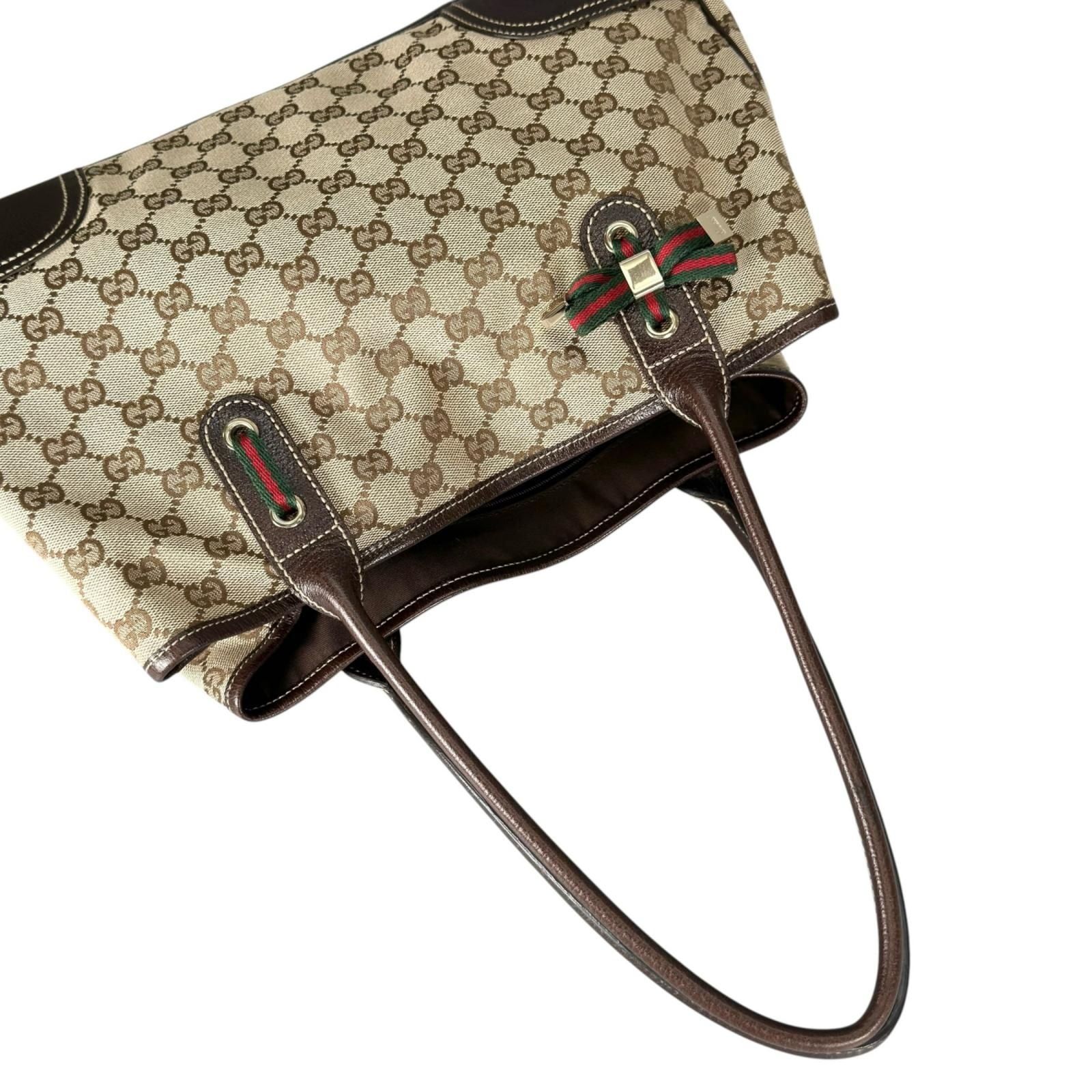 Gucci Sherry Line Princy Tote Bag GG Canvas Beige — view 5